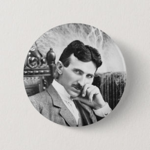 Badge Rond 5 Cm Pin de Nikola Tesla