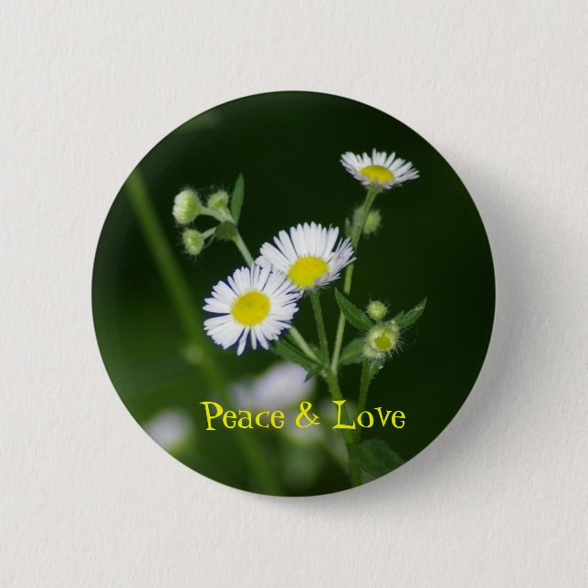 Badge Rond 5 Cm Pin de paix et d'amour (Devant)