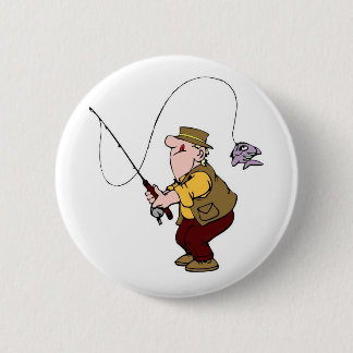 Badge Rond 5 Cm pin de pêcheur