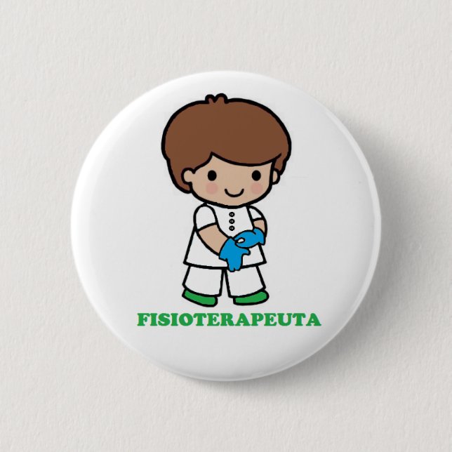 Badge Rond 5 Cm Pin de petit physiothérapeute (Devant)