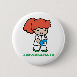 Badge Rond 5 Cm Pin de petit physiothérapeute