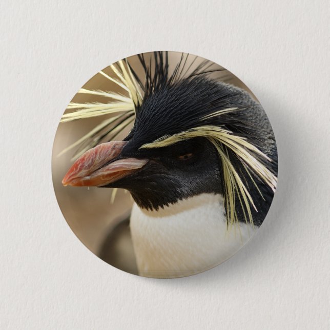 Badge Rond 5 Cm Pin de pingouin de Rockhopper (Devant)