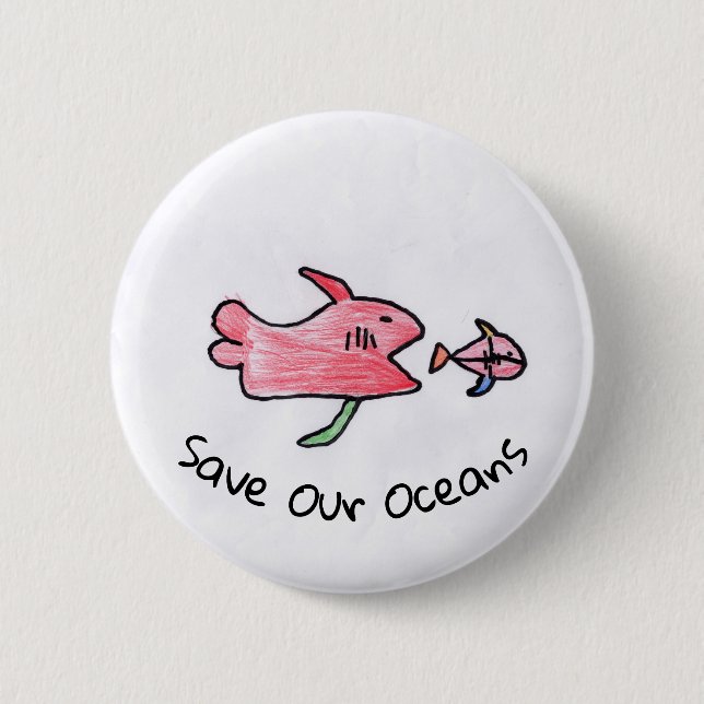 Badge Rond 5 Cm Pin de poissons (Devant)