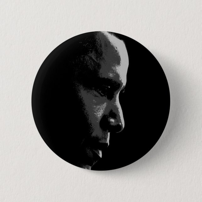 Badge Rond 5 Cm Pin de profil d'Obama (Devant)