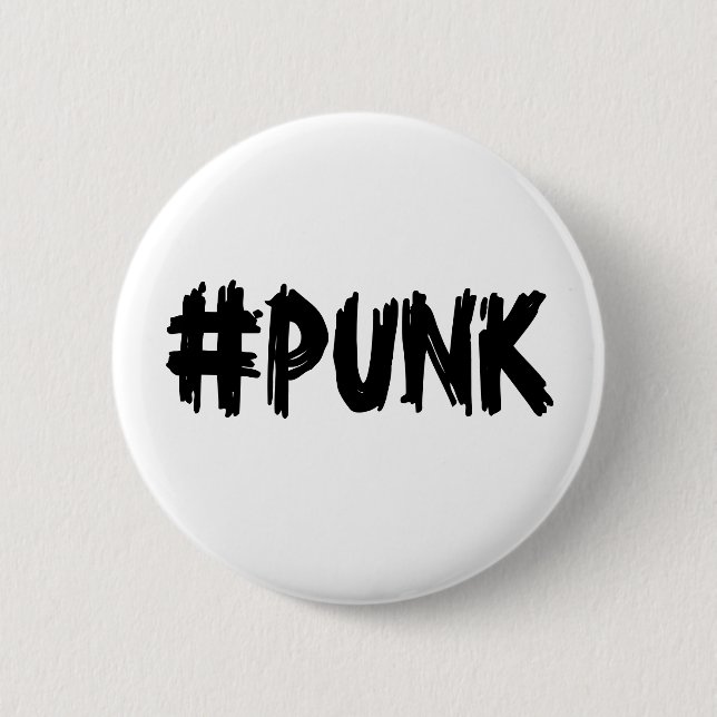 Badge Rond 5 Cm Pin de #PUNK (B&W) (Devant)
