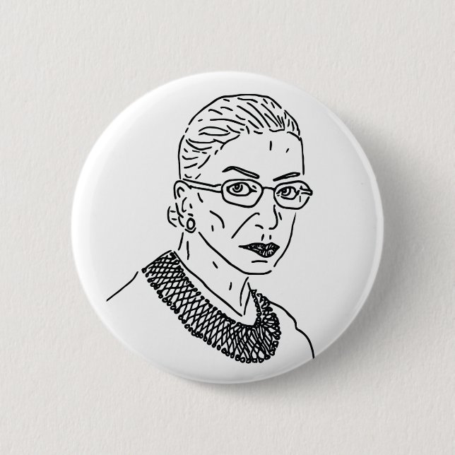Badge Rond 5 Cm Pin de Ruth Bader Ginsburg RBG (Devant)