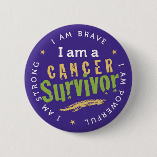 Badge Rond 5 Cm Pin de survivant de Cancer