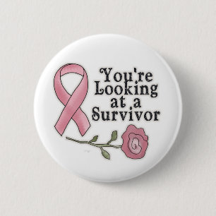 Badge Rond 5 Cm Pin de survivant de cancer du sein