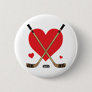 Badge Rond 5 Cm Pin de talent d'hockey de filles de bâtons de