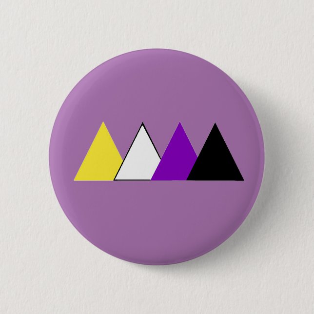 Badge Rond 5 Cm Pin de triangle de fierté de Nonbinary (Devant)