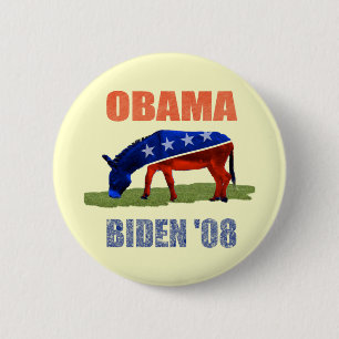 Badge Rond 5 Cm Pin Democratic de bouton d'Obama Biden '08
