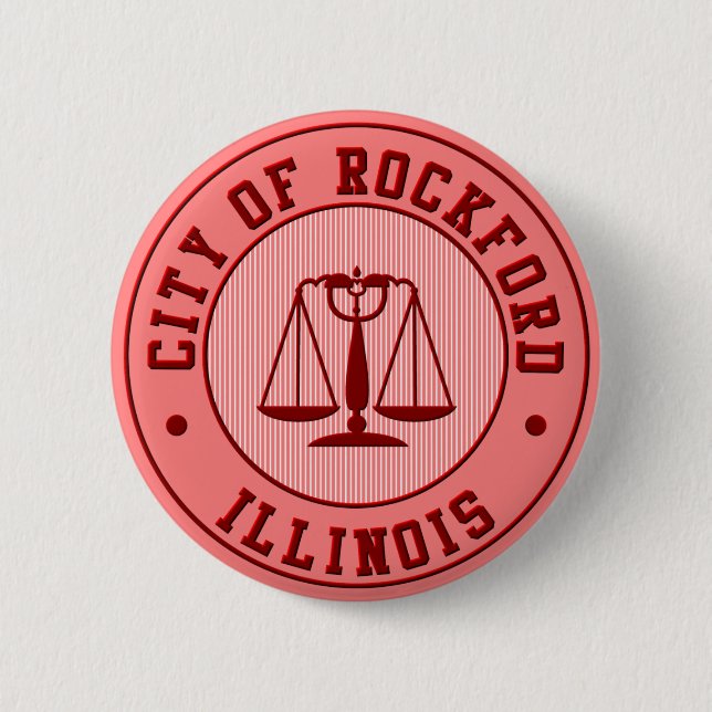 Badge Rond 5 Cm Pin d'équipe de baseball de pêche de KRW Rockford (Devant)