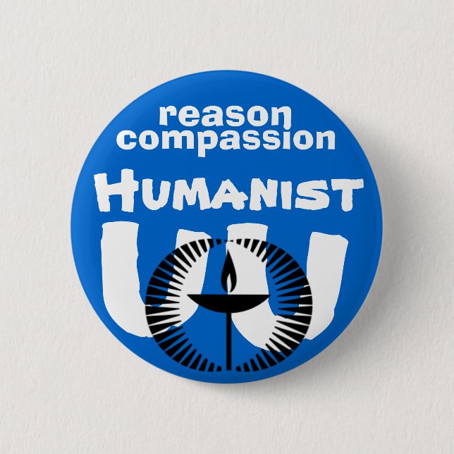 Badge Rond 5 Cm Pin d'humaniste d'UU (Devant)