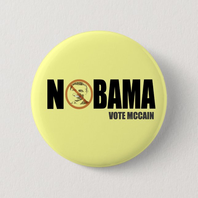 Badge Rond 5 Cm Pin drôle de bouton de McCain anti Obama de vote (Devant)