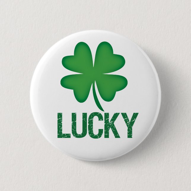Badge Rond 5 Cm Pin du jour de St Patrick chanceux (Devant)