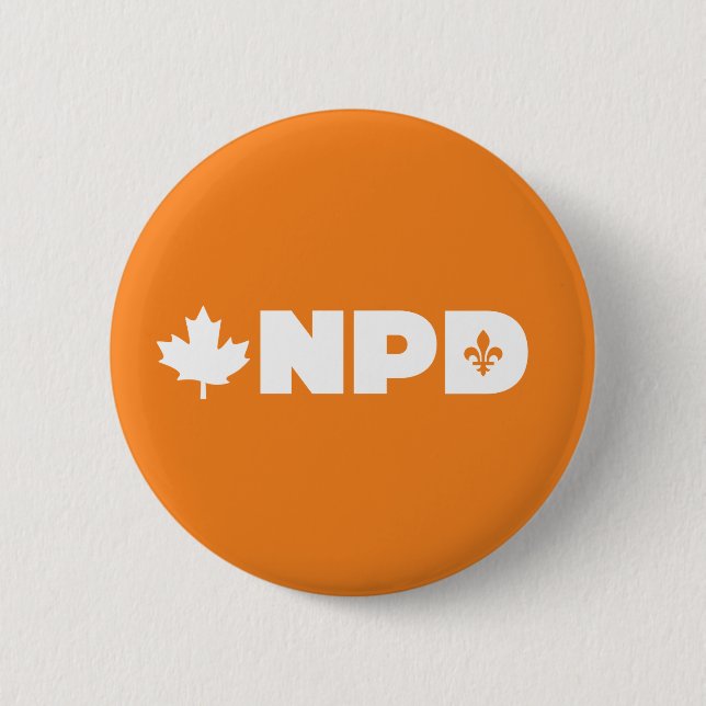Badge Rond 5 Cm Pin du Québec NDP (Devant)