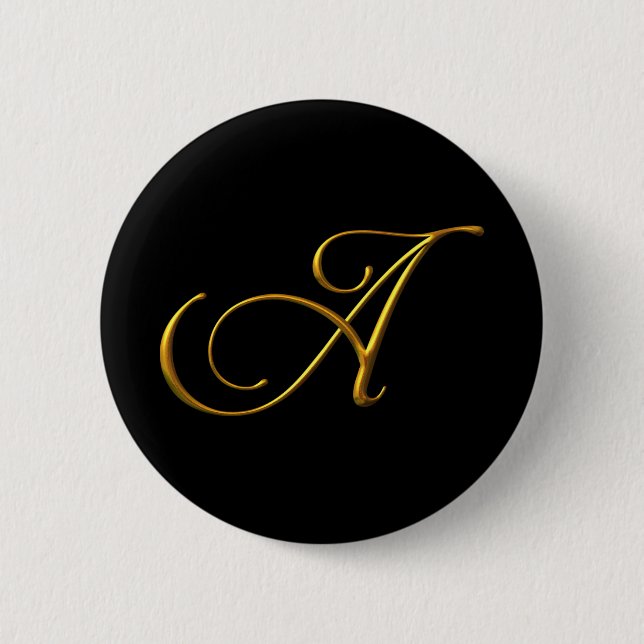 Badge Rond 5 Cm Pin Elegant Monogram Letter À (Devant)