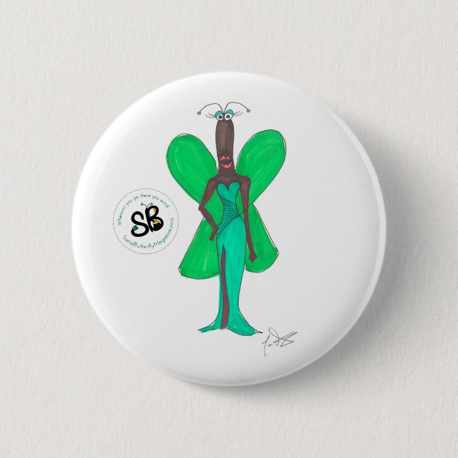 Badge Rond 5 Cm Pin fascinant de bouton de mode de pseudo vert de (Devant)