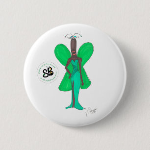 Badge Rond 5 Cm Pin fascinant de bouton de mode de pseudo vert de