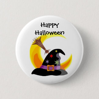 Badge Rond 5 Cm Pin heureux de Halloween de casquette de sorcières