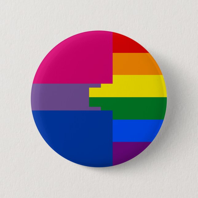 Badge Rond 5 Cm Pin homosexuel de Biromantic (Devant)