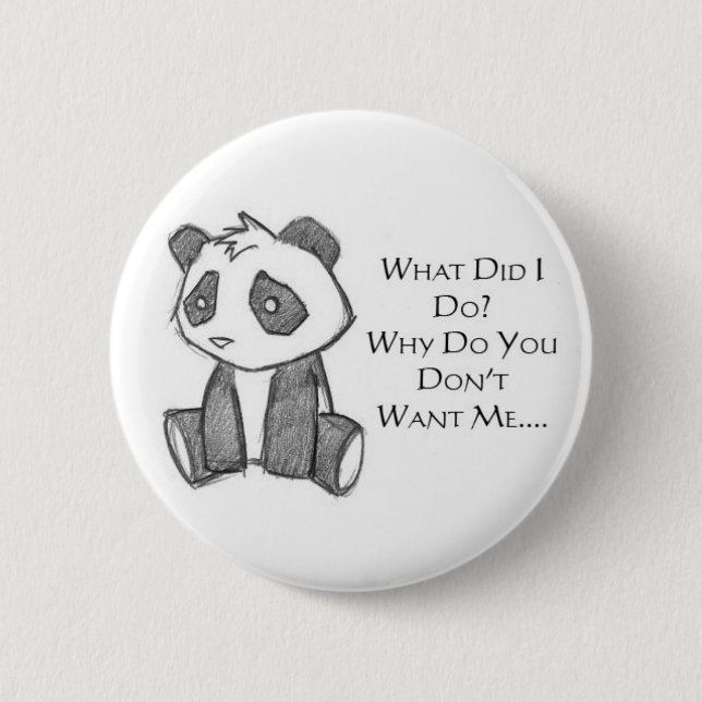 Badge Rond 5 Cm Pin isolé de panda (Devant)