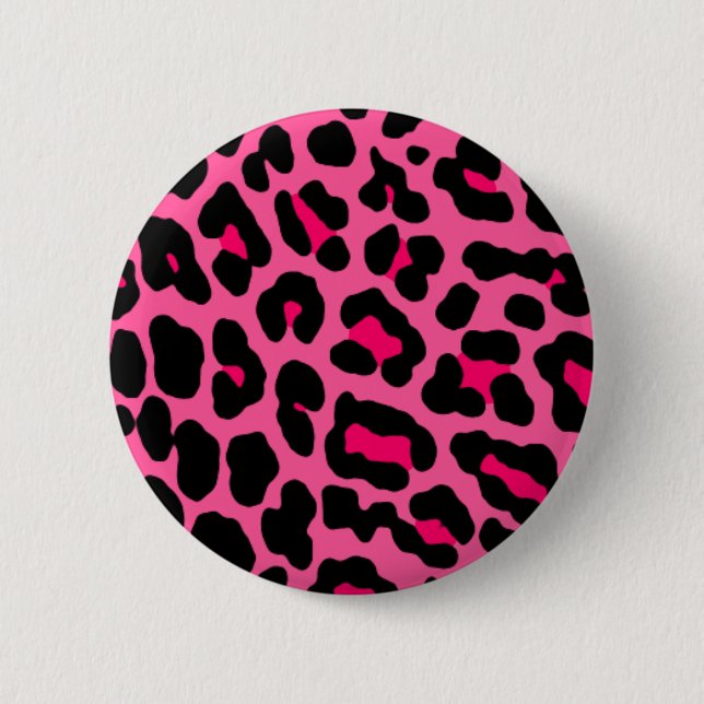 Badge Rond 5 Cm Pin léopard rose (Devant)