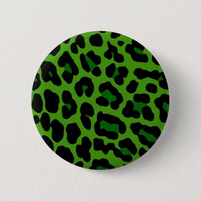 Badge Rond 5 Cm Pin léopard vert (Devant)