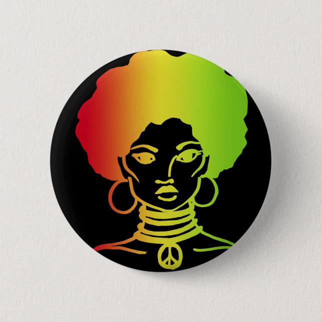 BADGE ROND 5 CM PIN NOIR D'AFROLICOUS (Devant)