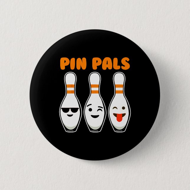 Badge Rond 5 Cm Pin Pals Cute Funny Bowling (Devant)