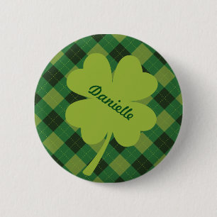 Badge Rond 5 Cm Pin personnalisé par shamrock vert clair