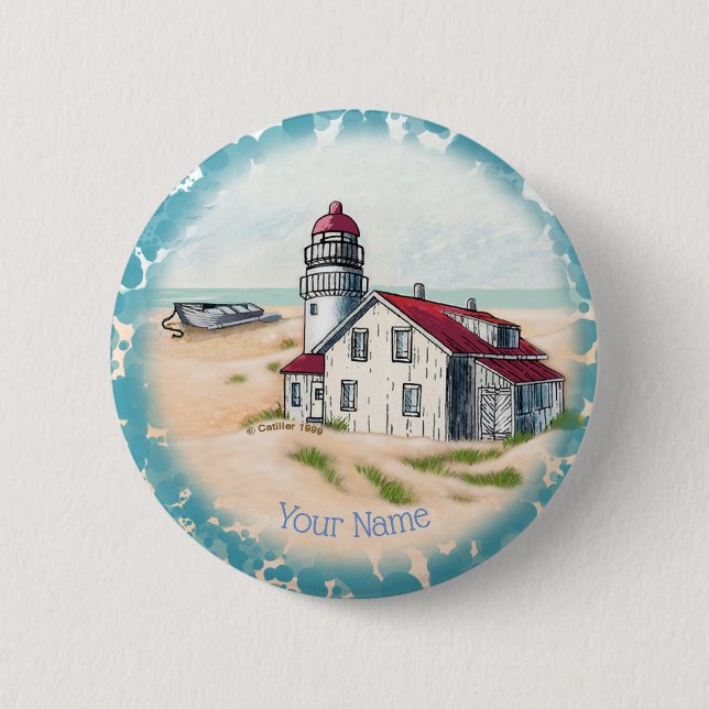 Badge Rond 5 Cm pin phare Noon (Devant)