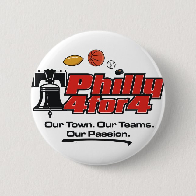 Badge Rond 5 Cm Pin - Philly 4 pour 4 (Devant)