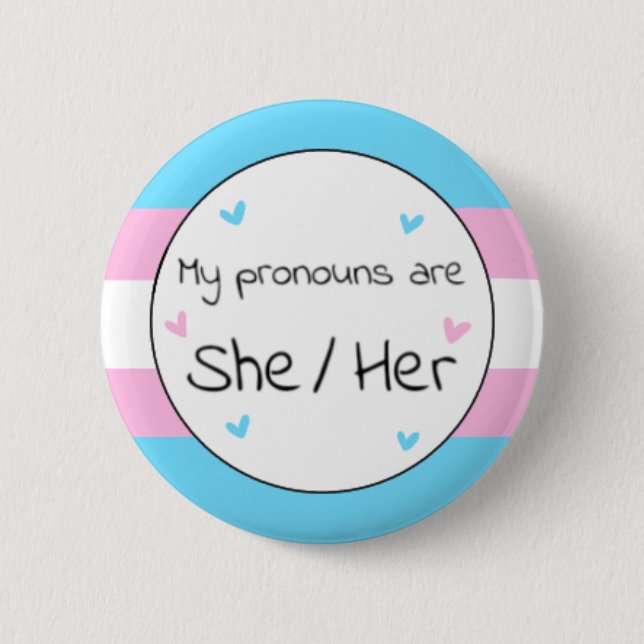 Badge Rond 5 Cm Pin Pronoun Transgenre (Devant)