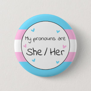 Badge Rond 5 Cm Pin Pronoun Transgenre