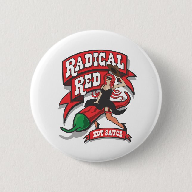 Badge Rond 5 Cm Pin radical de rouge (Devant)