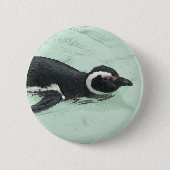 Badge Rond 5 Cm Pin rond de pingouin de natation (Devant)