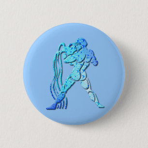 Badge Rond 5 Cm Pin rond de zodiaque de Verseau