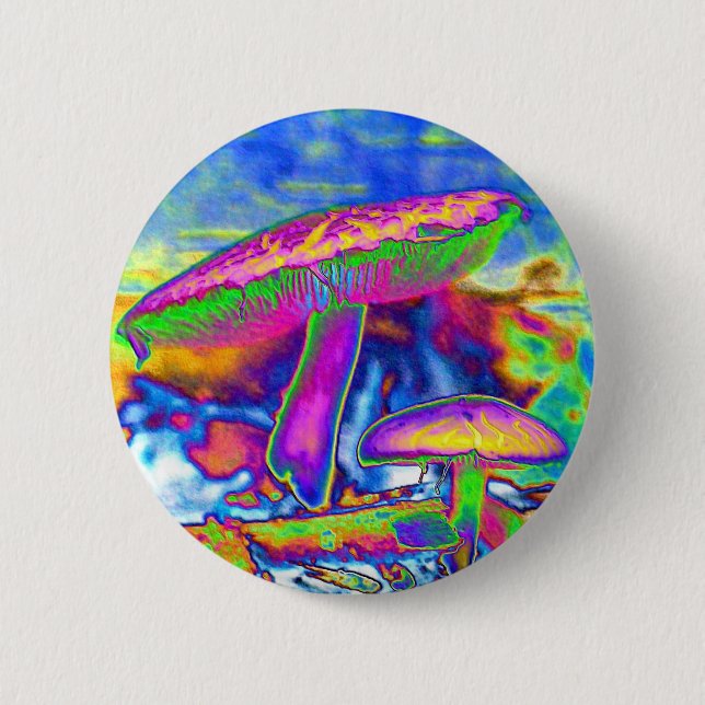Badge Rond 5 Cm Pin Trippy hippie de Dippie 'Shrooms (Devant)