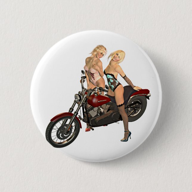 Badge Rond 5 Cm Pin-up moker filles (Devant)
