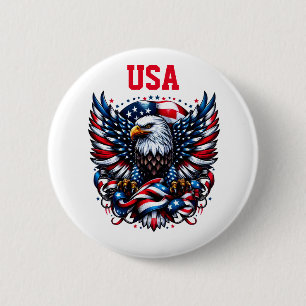 Badge Rond 5 Cm Pin USA