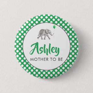 Badge Rond 5 Cm Pin vert d'étiquette de nom de baby shower