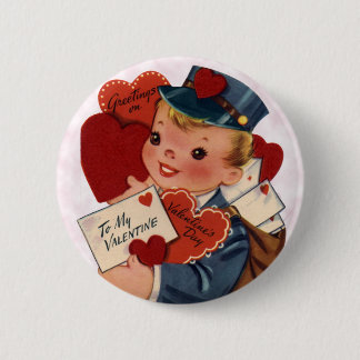 Badge Rond 5 Cm Pin vintage de Valentine de l'enfant