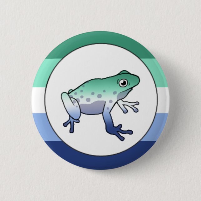 Badge Rond 5 Cm Pinceau de grenouille gay pride (Devant)