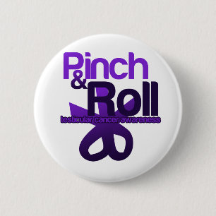 Badge Rond 5 Cm Pinceau et rouleau pour la sensibilisation au canc
