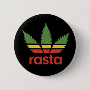 Badge Rond 5 Cm Pinceau feuille Rasta