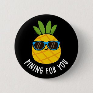 Badge Rond 5 Cm Pinceau Pour Vous Amusant Pun D'Ananas Sombre BG