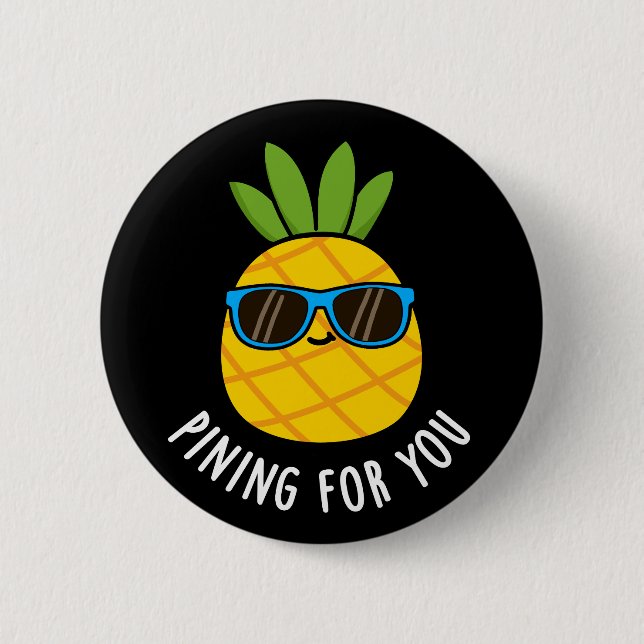 Badge Rond 5 Cm Pinceau Pour Vous Amusant Pun D'Ananas Sombre BG (Devant)