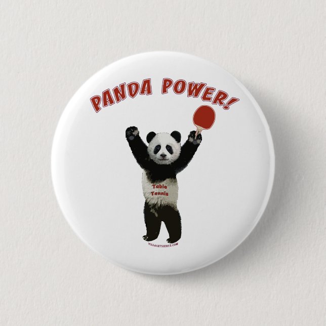 Badge Rond 5 Cm Ping-pong de puissance de panda (Devant)