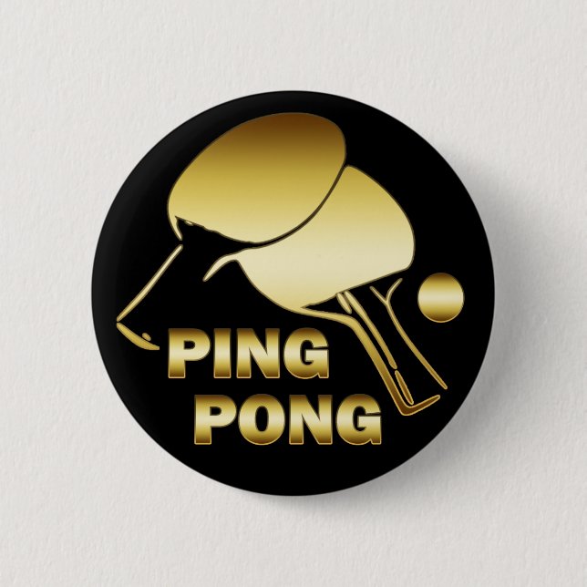 BADGE ROND 5 CM PING-PONG D'OR (Devant)